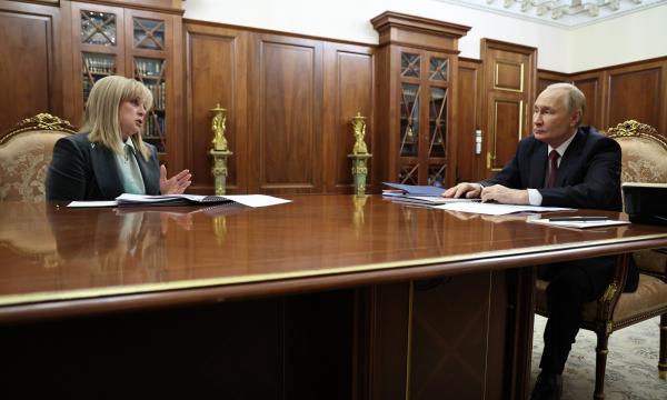 Встреча Президента Российской Федерации Владимира Путина с Председателем Центризбиркома Эллой Памфиловой 25 сентября 2025 года